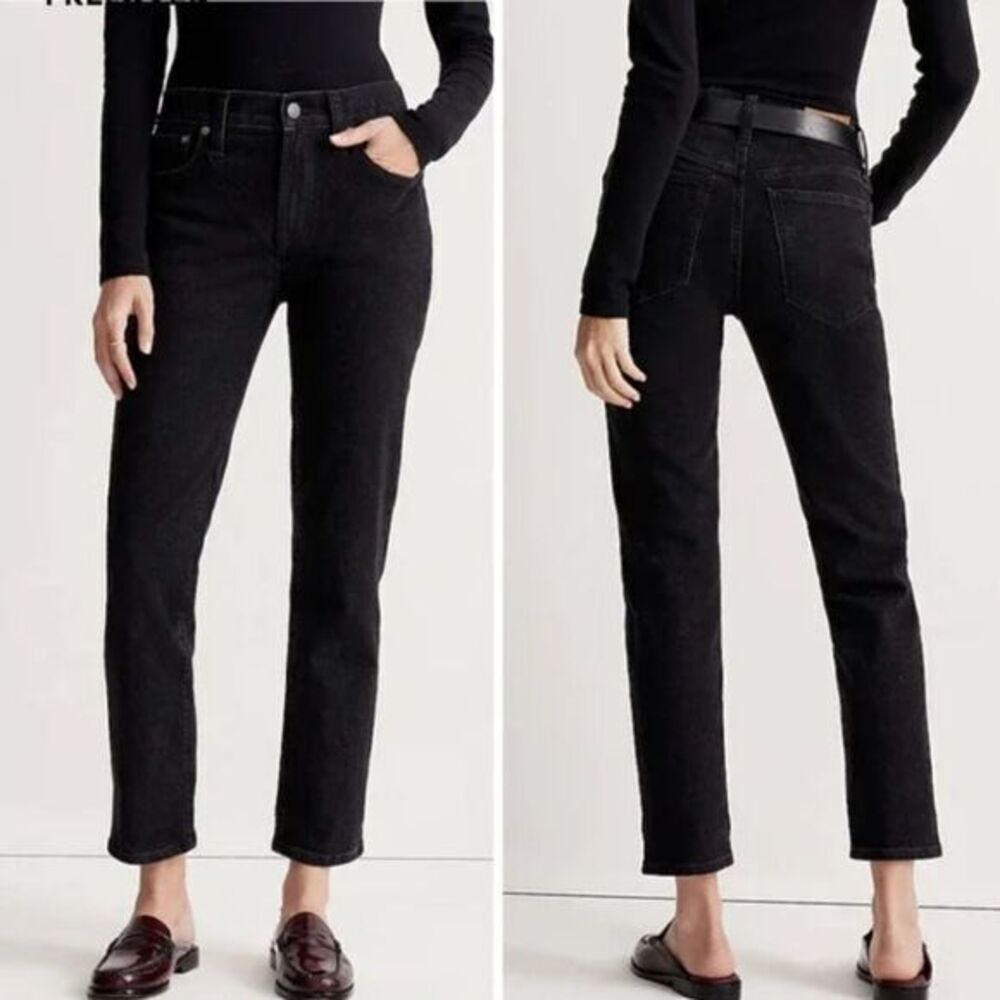 NEW Madewell The Mid-Rise‎ Perfect Vintage Jeans Clean Black Wash, 23
